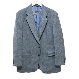 Hart Schaffner Marx Gray Traditional Two Button Wool Sports Coat Mens 44R